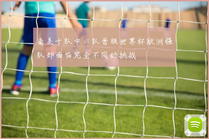 南美十队中六队晋级世界杯欧洲强队却面临完全不同的挑战